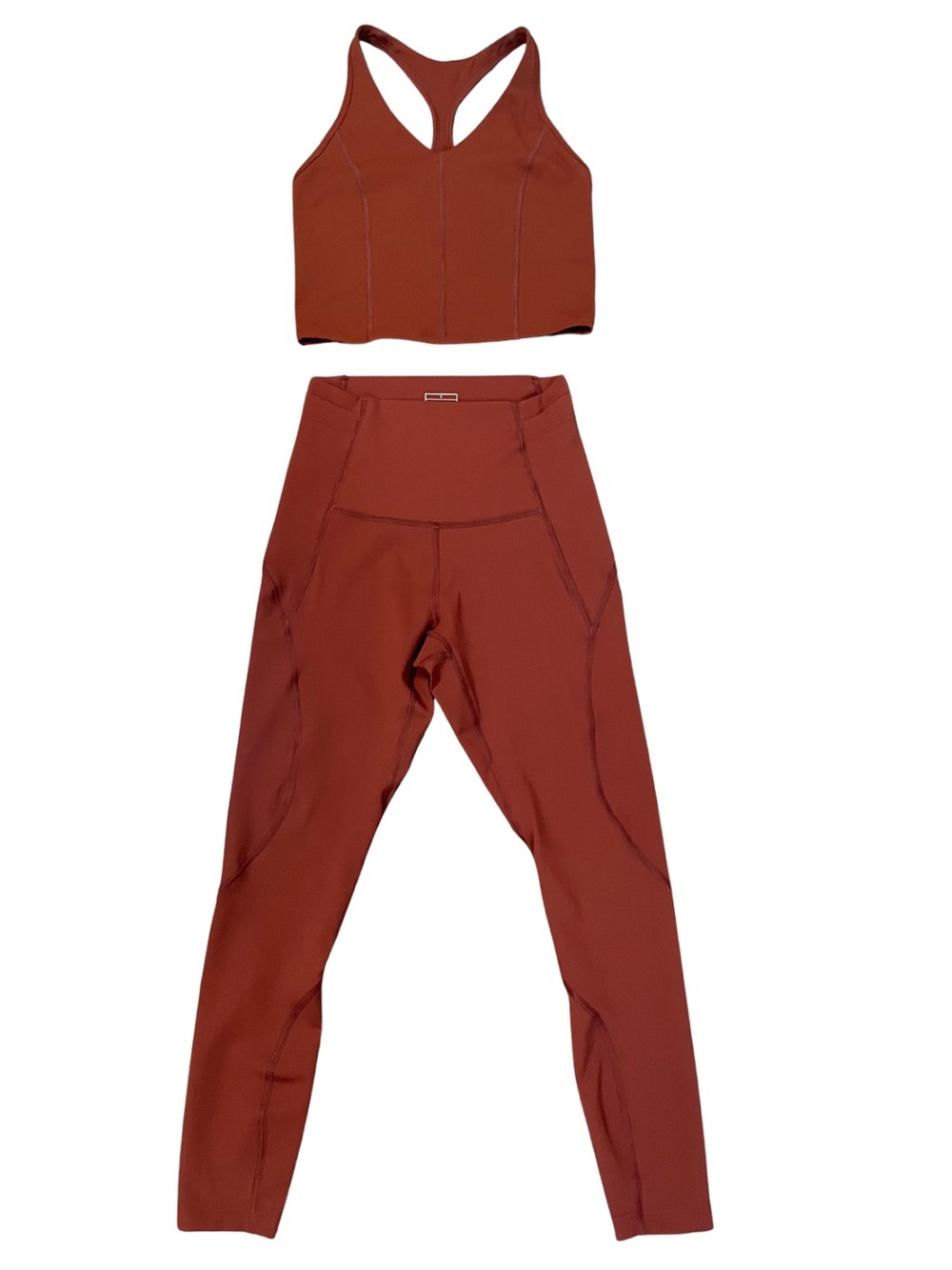 LNDR Matching Set Legging Bra Tank Rust Orange Small